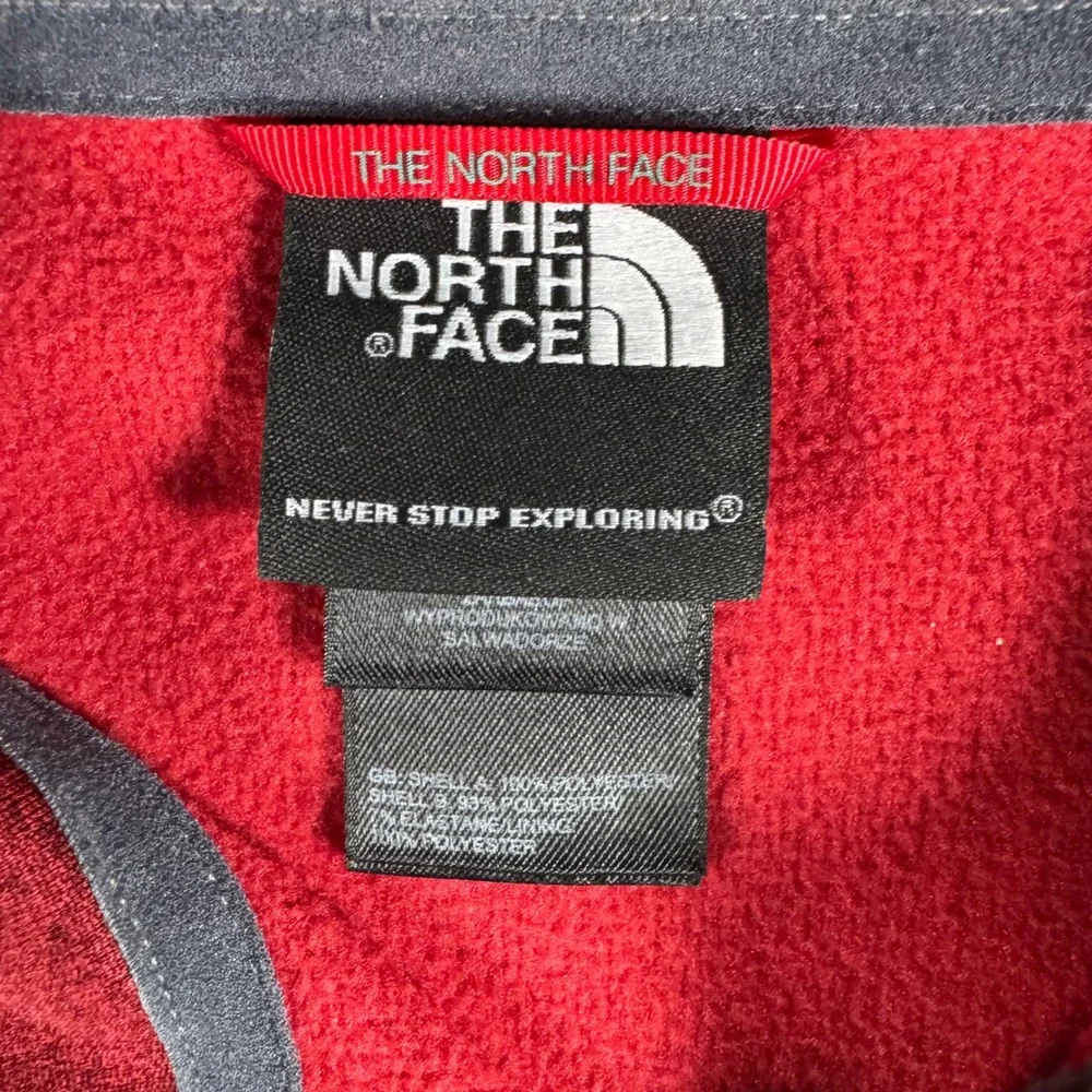 The North Face Pullover Mens L Red Quarter Zip Fleece Chest Pocket Activewear